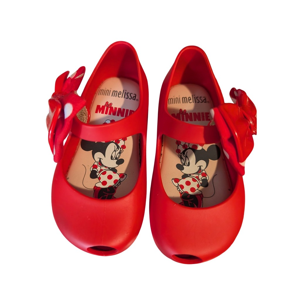 Mini Melissa Mini Mouse Ultragirl Red Mary Janes Jelly Shoes Toddler Size 6